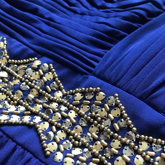Brand NEW!  Electric Blue Dress with Bead Detail - Picture 2 of 4